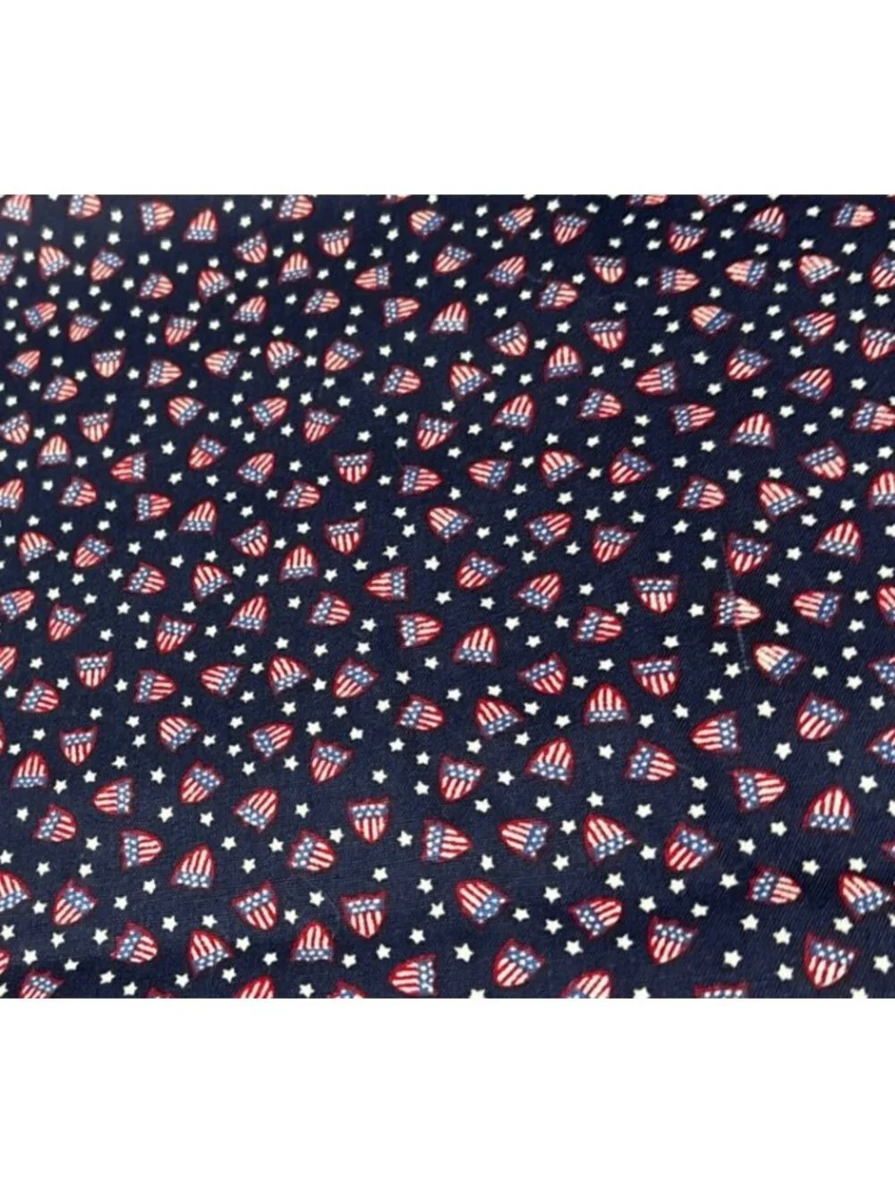 American Flag Shield Print Cotton Fabric 1/2 yard x 44” Patriotic Red White Blue